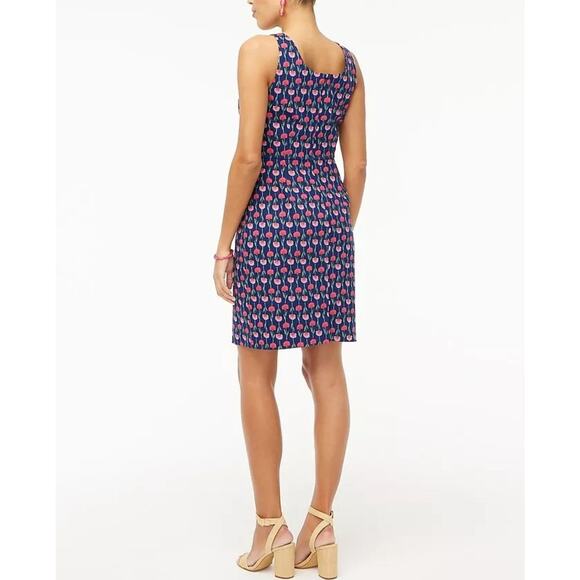 NWT J. Crew Floral Sheath Dress Size 0 Navy Blue Sleeveless Mini - Picture 3 of 9